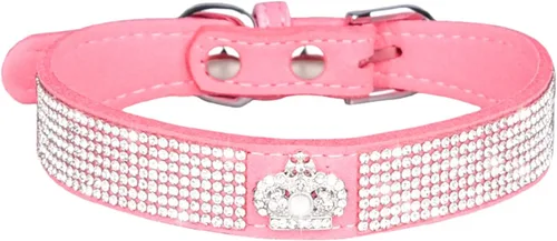 Miniatura 15 de Lindo collar para perro con diamantes de imitación brillantes, elegante collar de cristal diamante con purpurina bonita joya suave collares