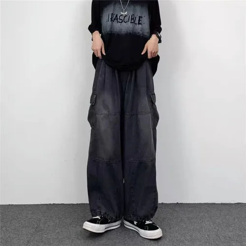 Miniatura 7 de Grunge Pantalones holgados Y2K Emo Alt Cargo Pant Fairycore Demin Cloting Estético Jogger Pantalones deportivos Hiphop Tripp Streetwear