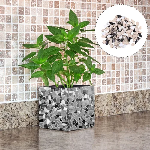 Miniatura 8 de HOMSFOU Azulejos de cerámica adhesivos azulejos de porcelana rotos irregulares Azulejos diminutos Piezas de vidrio de cristal para manualidades DIY