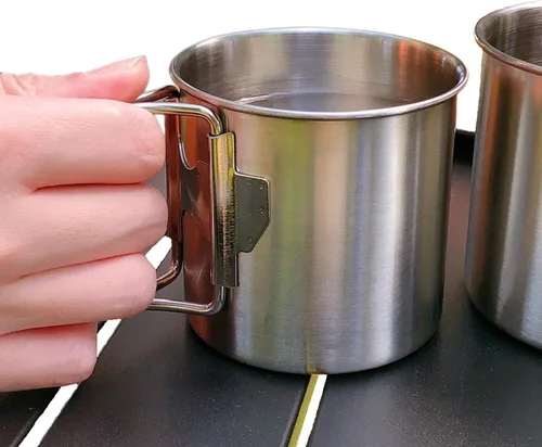Miniatura 2 de Taza de café plegable de acero inoxidable para acampar, juego de 4 tazas para equipo de supervivencia