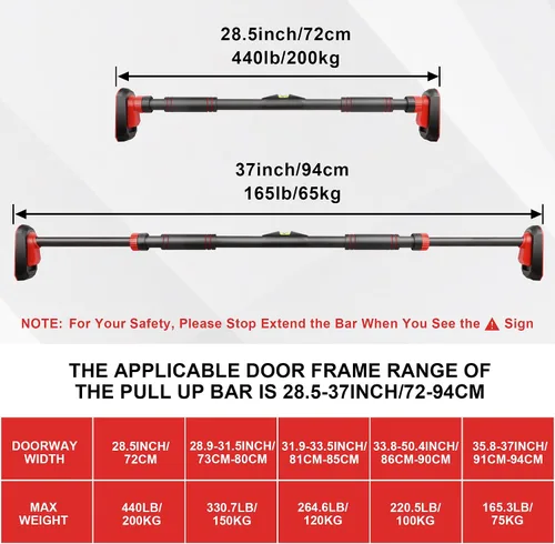 Miniatura 4 de TOPOKO Pull Up Bar for Doorway, Heavy Duty Chin Up Station for Home Gym, Multi-Grip or Adjustable Door Frame Exercise Equipment for Upper Body