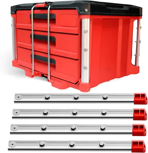 Miniatura 13 de Alpha Engineered Rieles de reemplazo roscados Packout - 10.4" (265mm) Compatibles con las cajas de herramientas de cajón Milwaukee Packout Negro