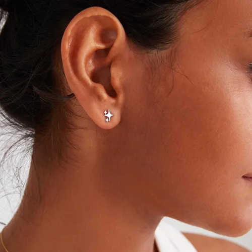 Miniatura 3 de JIAYIQI 925 Sterling Silver Stud Earrings Simple Mini Bar Circle Dot Heart Star Lightning Bolt Stud Earrings 14K Gold Plated Cartilage Earrings