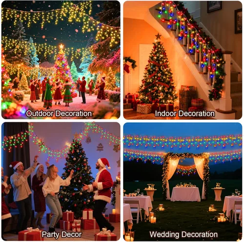 Miniatura 6 de Luz de hielo de 49 pies para exterior, 480 luces LED de Navidad para exteriores, iluminación de hielo de Navidad con 11 modos y temporizador