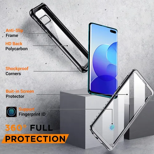 Miniatura 3 de Funda para Samsung Galaxy S10 Plus, protector de pantalla integrado con orificio para huella dactilar, protección de cuerpo completo, carga
