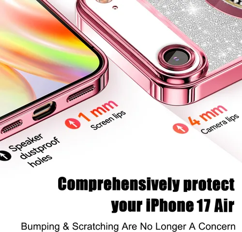Miniatura 255 de Misscase Funda magnética con purpurina para iPhone 11 compatible con MagSafe, protección completa, delgada, a prueba de golpes, antiarañazos