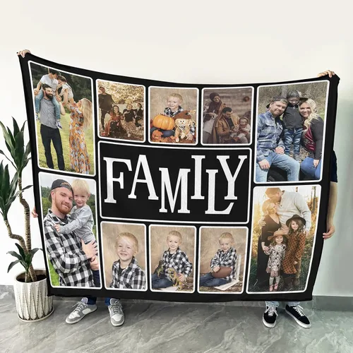 Miniatura 23 de Manta personalizada con foto, mantas de pollo personalizadas para niña, regalo de niño, manta familiar personalizada de franela polar con foto