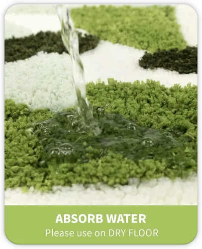 Miniatura 5 de Alfombras de baño verdes con diseño de hojas bonitas para baño, antideslizantes, decoración de baño, microfibra lavable, absorbente de agua, 32 x 20