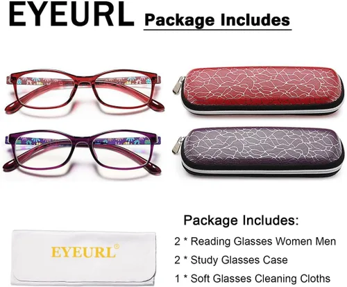 Miniatura 7 de EYEURL Lentes de lectura con bloqueo de luz azul para mujer, lectores de computadora ligeros 2.00, antifatiga ocular TR90, lentes de marco