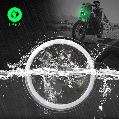 Miniatura 6 de SUNPIE 5-3/4 5.75 Pulgadas RGBW Faro de motocicleta Compatible con Sportster XL883 XL1200 Compatible con Dyna Low Rider Wide/Super Glide