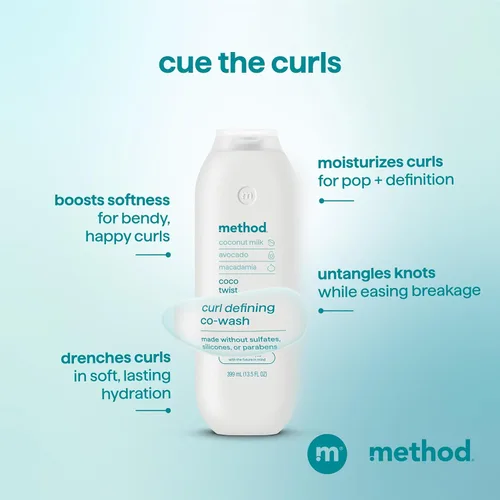 Miniatura 4 de Method Curl Defining Co-Wash, Coco Twist, leche de coco + aguacate + notas de macadamia, 13.5 onzas