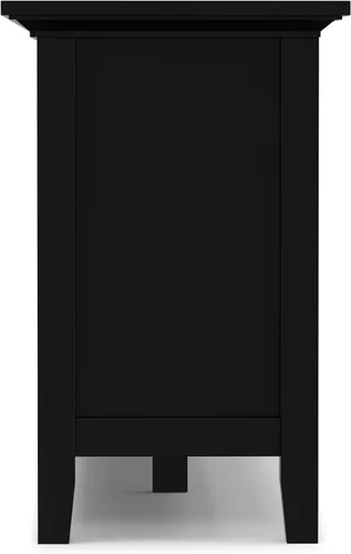 Miniatura 11 de SIMPLIHOME Redmond - Soporte para TV, consola multimedia de madera maciza de 72 pulgadas de ancho en negro, centro de entretenimiento de transición
