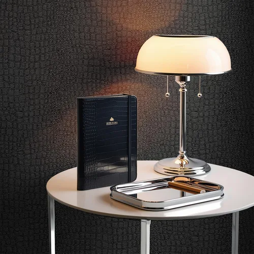 Miniatura 3 de Papel tapiz de cocodrilo para despegar y pegar, papel adhesivo negro texturizado para pegar autoadhesivo, extraíble para dormitorio, mesa de baño