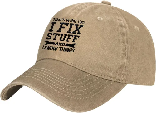 Miniatura 2 de Divertida gorra de béisbol con texto en inglés "I Fix Stuff and I Know Things" para hombre