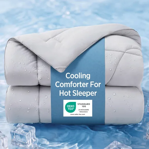 Miniatura 12 de Bedsure Edredón refrescante tamaño Queen, mantas refrescantes para durmientes acalorados, edredón ligero para verano con tecnología fresca de doble