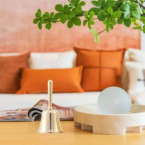 Miniatura 7 de Homelavie Campana pequeña de latón macizo, para boda, personas mayores, profesores, cenas, tibetanos, meditación, regalo para postrado en cama