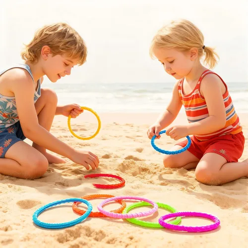 Miniatura 8 de JOYIN Juguetes de piscina de círculos de buceo, 8 piezas de anillos de piscina coloridos para niños, entrenamiento subacuático, juguete de buceo