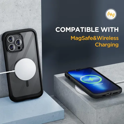 Miniatura 6 de Miracase Funda Magnética para iPhone 13 Pro Max de 6.7 pulgadas, (Compatible con MagSafe) Funda Protectora Transparente de Cuerpo Completo Mejorada