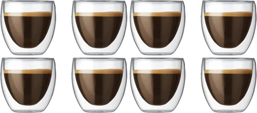 Miniatura 8 de Set de dos Bodum Pavina de 2.5 onzas, con vidrio doble, extra pequeños., Empaque original, Transparente