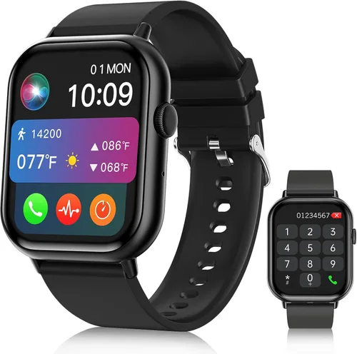 Relojes inteligentes para hombres y mujeres (respuesta/hacer llamadas), 2.01 pulgadas, pantalla HD, reloj de seguimiento de actividad física con