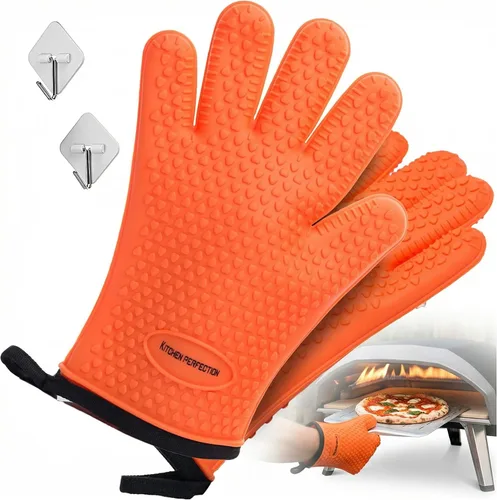 Miniatura 15 de KITCHEN PERFECTION Guantes de silicona para horno de pizza, guantes extremadamente resistentes al calor para hornos de pizza al aire libre e