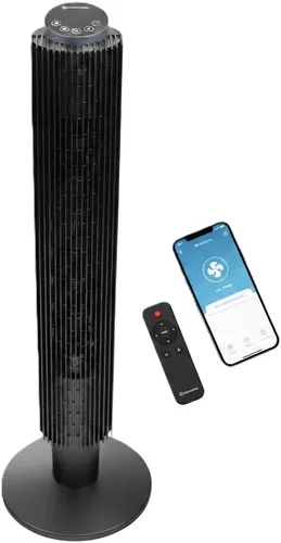 Miniatura 10 de Comfort Zone Ventilador de torre oscilante sin aspas de 40 pulgadas Ventilador de pie silencioso, 3 velocidades y 4 modos, temporizador de 15