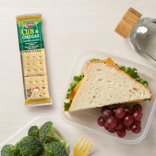 Miniatura 6 de Keebler Galletas tipo sándwich, galletas de una sola porción, aperitivos para el almuerzo, club y queso cheddar (96 paquetes)