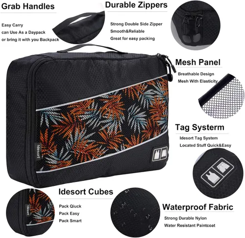 Miniatura 3 de Cubos de embalaje para bolsas de equipaje, accesorios de viaje duraderos con etiqueta de ropa