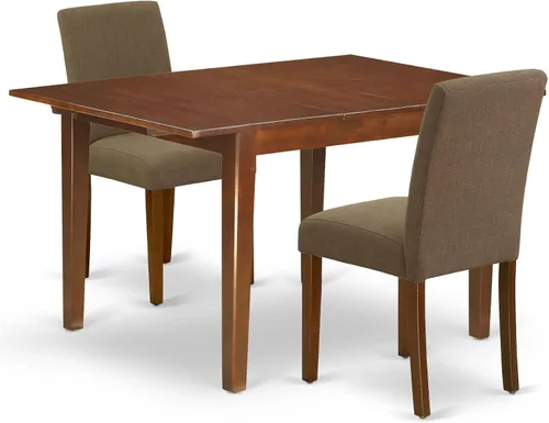 Miniatura 16 de East West Furniture NOAB5-BLK-06 - Juego de comedor de 5 piezas que incluye una mesa de comedor rectangular con hoja de mariposa y 4 sillas Parson