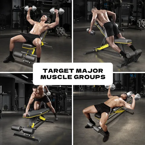 Miniatura 6 de DONIUZ Banco Resistente Ajustable Banco de Entrenamiento Press de Banca para Gimnasio en Casa Entrenamiento de Fuerza, Silla Romana Multifuncional