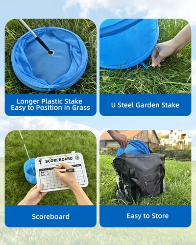 Miniatura 4 de Juego de golf con palo para diestros, práctica de golf con 3 cubos, regalo de golf al aire libre para adultos, agujeros de golf al aire libre juego