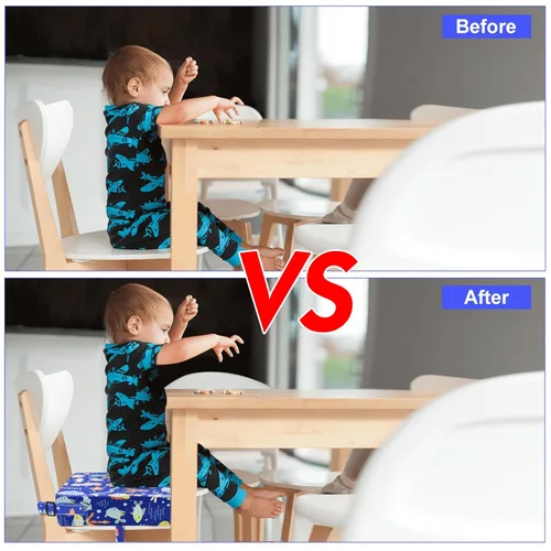Miniatura 4 de Asiento elevador para niños pequeños para silla de cocina y mesa de comedor, lavable, grueso, soporte fuerte, silla elevadora portátil para que