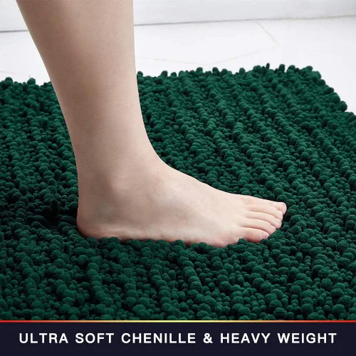 Miniatura 50 de Walensee Alfombra de baño antideslizante (24x17 pulgadas, rosa polvoriento) absorbente de agua, súper suave, lanuda de felpilla, lavable a máquina