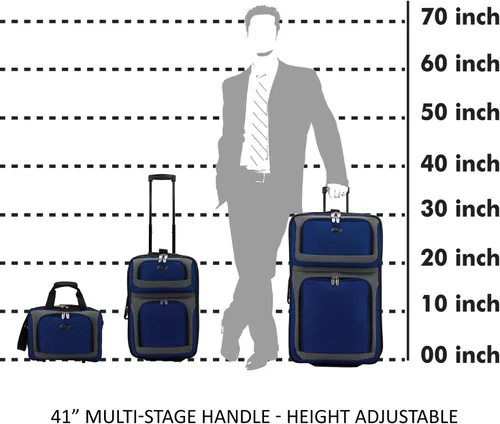 Miniatura 4 de U.S. Traveler New Yorker - Juego de equipaje de viaje expandible ligero y suave, Dobby azul, New Yorker - Juego de equipaje de viaje expandible