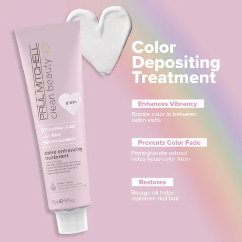 Miniatura 2 de Paul Mitchell Clean Beauty Color-Depositing Treatment, For Refreshing + Protecting Color-Treated Hair Brillo