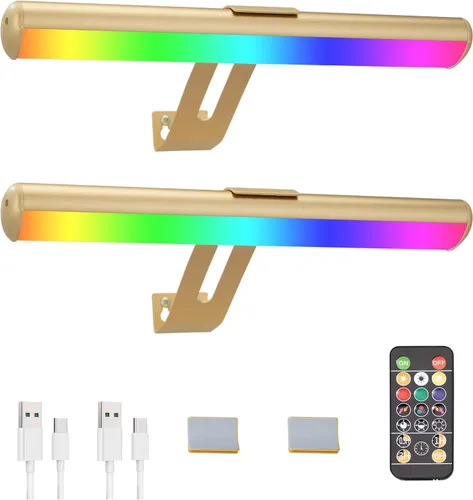 Miniatura 9 de Luz para Cuadros Operada por Batería, Luces para Cuadros de Pared, Luz para Cuadros Inalámbrica con Control Remoto para Pinturas, 48 LED, 16 Cambios