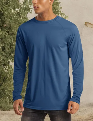 Miniatura 89 de MAGCOMSEN Camisas de manga larga para hombre, protección solar UPF 50+, camisetas atléticas para senderismo, correr, entrenamiento, protección