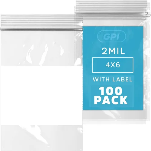 Miniatura 11 de GPI Caja de 1000 bolsas de plástico transparente recerrable con cremallera de 3" x 4" - A granel de 2 mil de grosor, bolsitas de poli fuertes