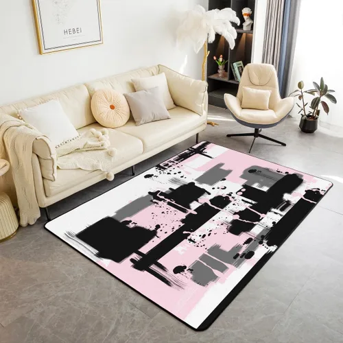 Miniatura 26 de Feelyou Tapete de interior de arte abstracto para niños y niñas, alfombra geométrica de 3 x 5 pulgadas, ultra suave, retro, circular, geométrica