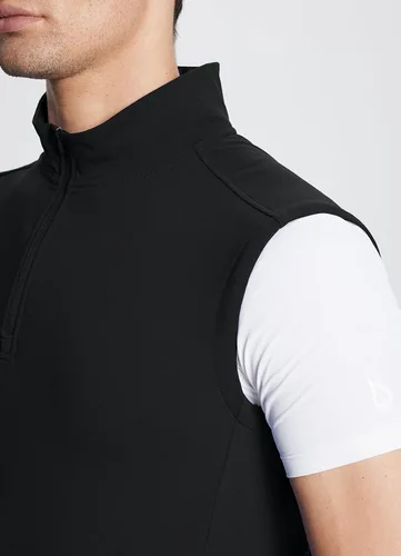 Miniatura 5 de BALEAF Chaleco sin mangas con cremallera de 14 para hombre, suéter térmico con forro polar para golf, bolsillos, senderismo, correr, campamento