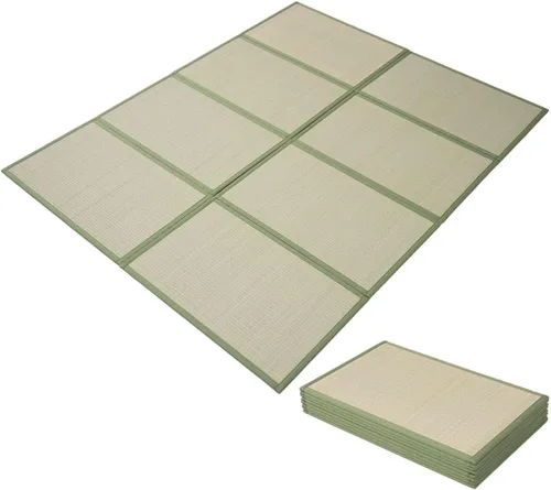 Miniatura 8 de EMOOR Alfombrilla de tatami japonés, tamaño individual, hierba natural de Rush (sin teñir), colchón plegable Igusa para el suelo para dormir