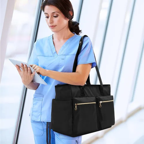 Miniatura 26 de Damero Bolsa de enfermera con funda para laptop para el trabajo y el cuidado del hogar, estudiantes de medicina