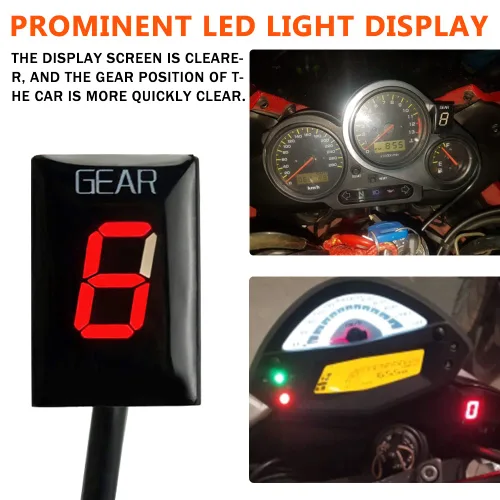 Miniatura 3 de Impermeable 1-6 velocidades LED Indicador digital de engranajes Medidor de pantalla para Yamaha FZ6 FZ6R FZS600 FZS1000 Fazer XJ6 YZF-R6 R6S R1 FZ8