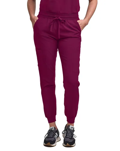 Miniatura 4 de Green Town Conjunto de ropa quirúrgica para mujer, pantalón deportivo y parte superior con cuello en V, 5 bolsillos, cintura de yoga, uniforme