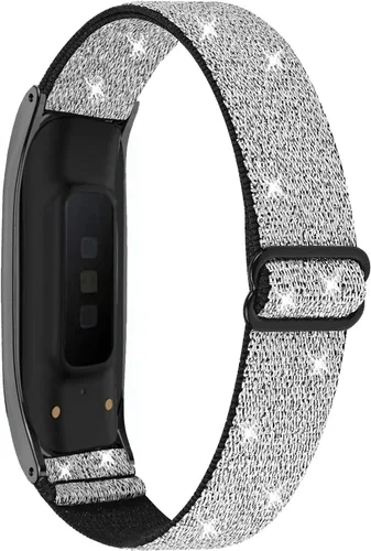 Miniatura 8 de Correas de cuero genuino y bandas elásticas de nailon compatibles con Samsung Galaxy Fit2, correas deportivas suaves y transpirables para mujeres