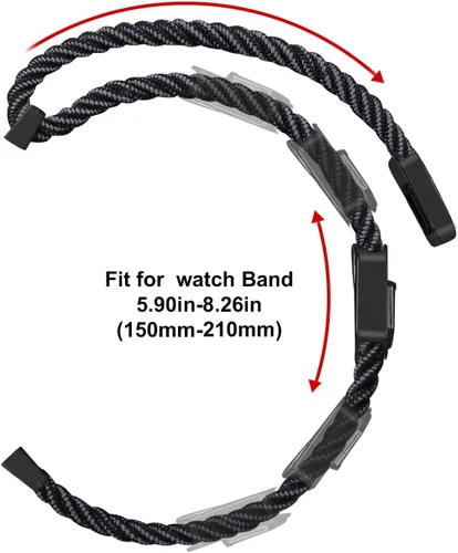 Miniatura 8 de Correa de nailon compatible con Samsung Galaxy Watch 7/6/5/4/FE 1.732 in 1.575 in/Galaxy Watch 5 Pro 1.772 in/Watch 4/6 Classic 1.850 in 1.811 in