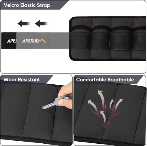 Miniatura 3 de APEXUP 10 libras/par de pesas de tobillo ajustables para mujeres y hombres, correas de peso modularizadas para piernas para yoga, caminar, correr