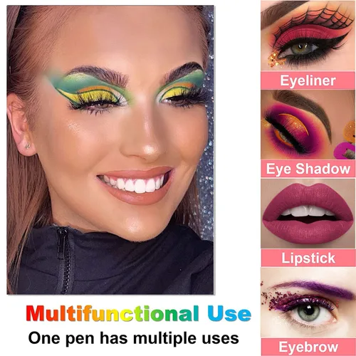 Miniatura 5 de LemonSac Juego de 15 lápices delineador de ojos coloridos, lápiz sombra de ojos, delineador de ojos con brillo metálico perla y mate para mujeres