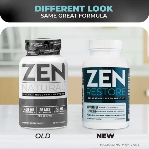 Miniatura 6 de Nutrology Zen Restore - 400 mg de malato de magnesio, vitamina D3 y L-teanina, apoya el sueño, la recuperación muscular y el bienestar suprarrenal