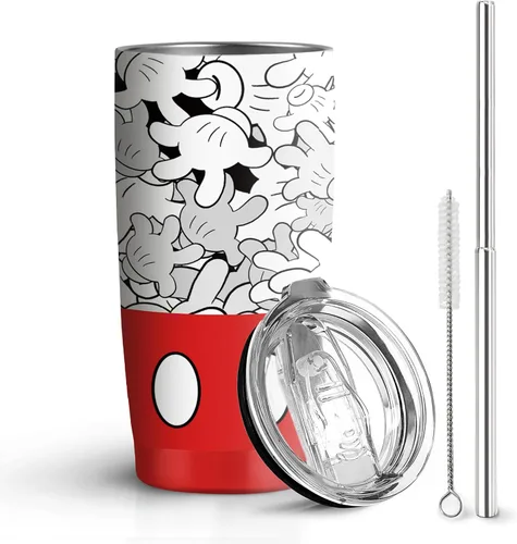 Miniatura 16 de Vaso de acero inoxidable de 20 onzas a prueba de fugas con popote y tapa, taza de café de viaje para el hogar al aire libre, tazas térmicas